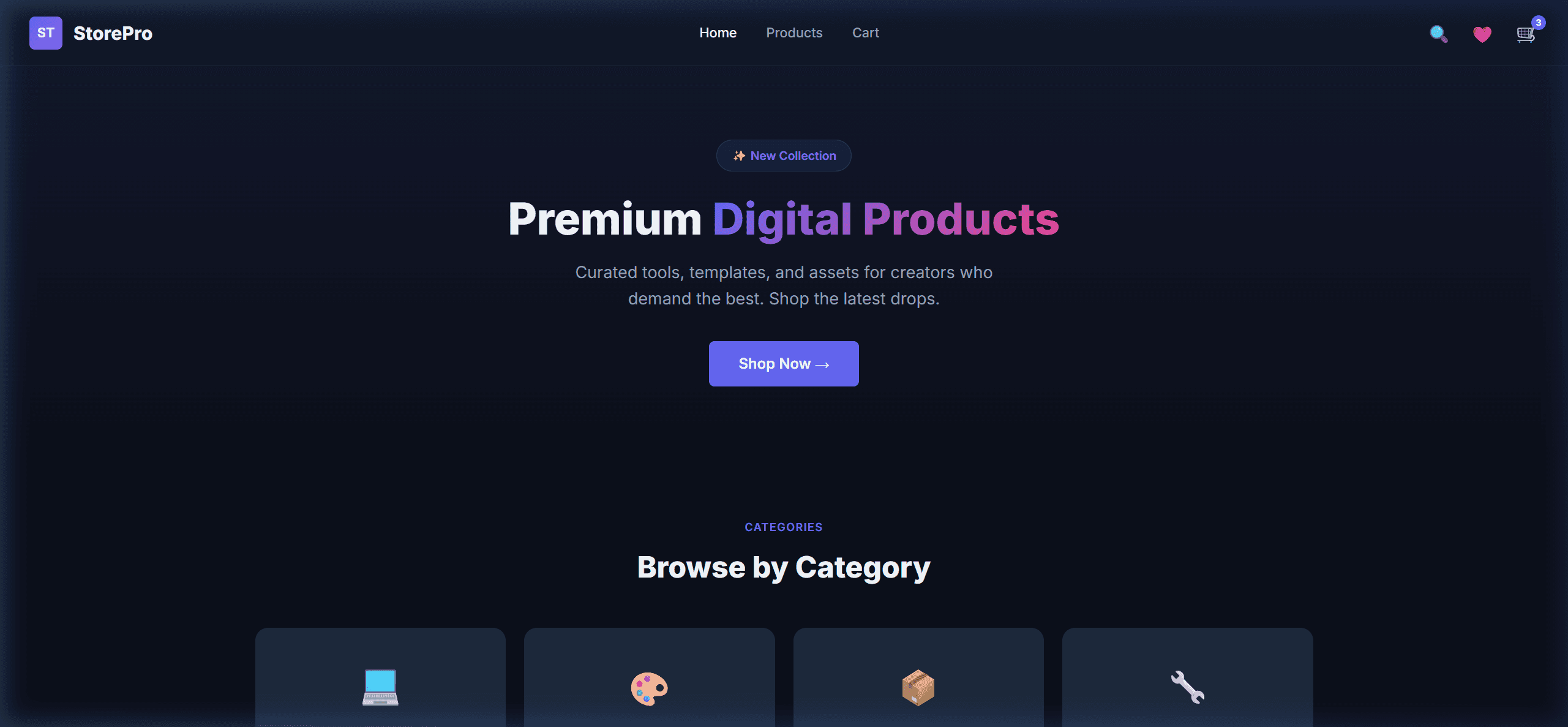 eCommerce Storefront template for Subscriptions preview